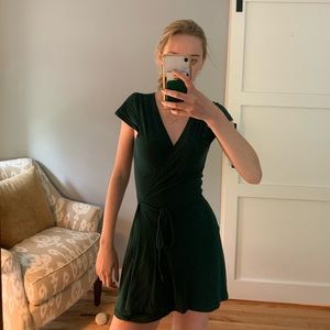 Brandy Melville Dark Green Wrap Dress